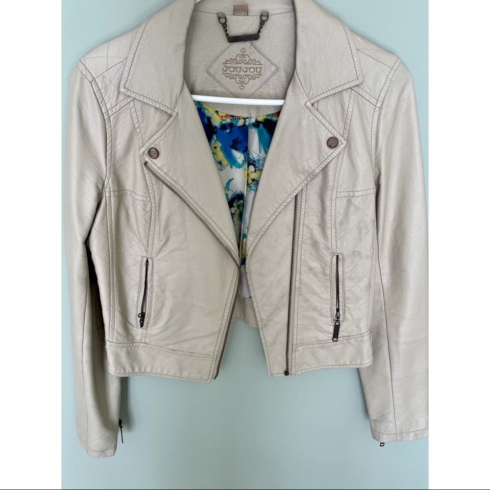 Taupe Leather Jacket